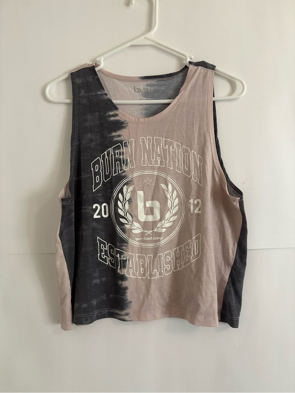 Burn Nation Tie-Dye Tank - Pink & Black Size Medium